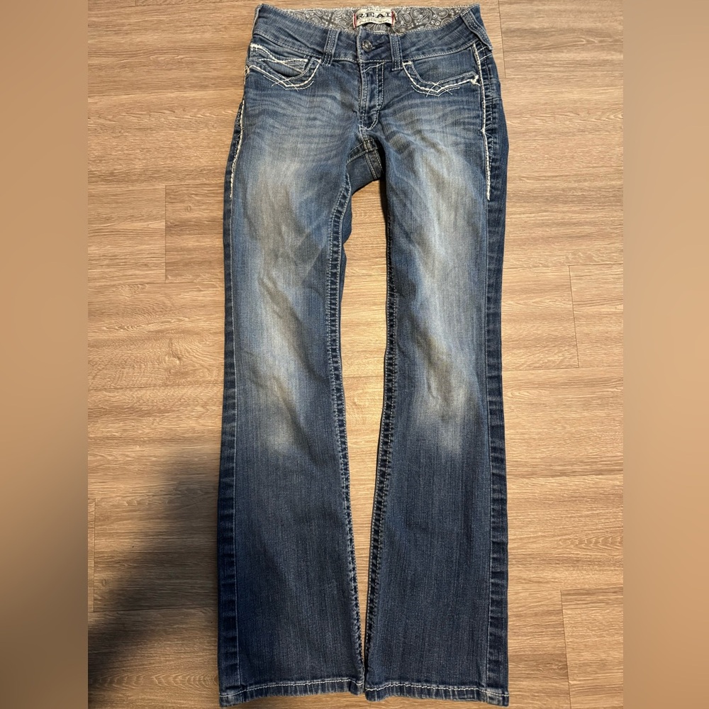 Ariat R.E.A.L. Mid Rise Stretch Entwined Boot Cut Jean 27R x31